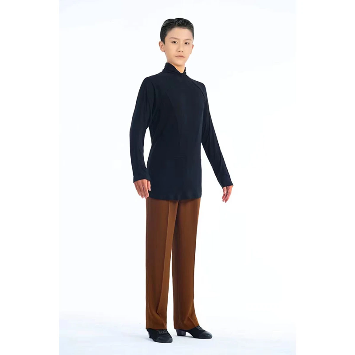 NY572-3 Boys’ Black Latin Dance Top